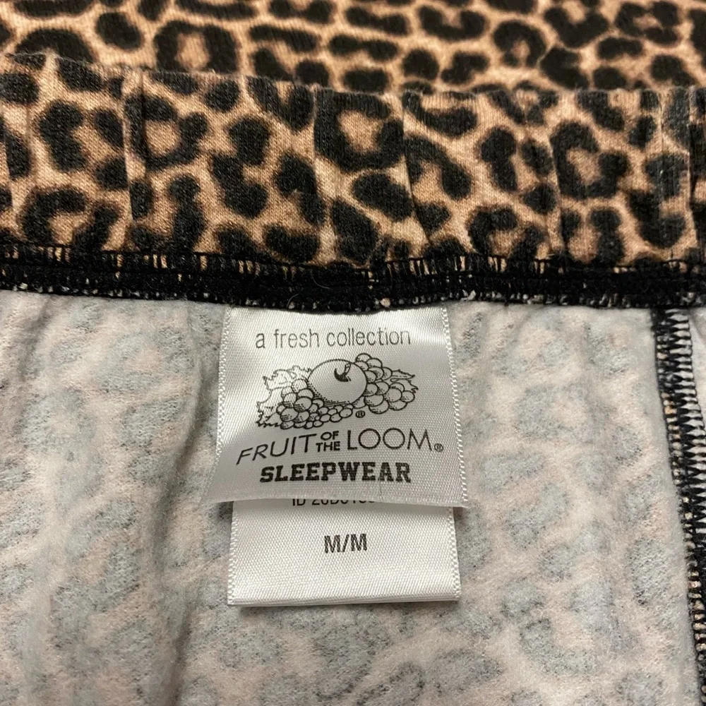 Fruit of The Loom Leopard Print Sleep Pants With Pockets Size M